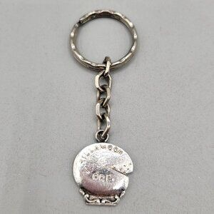 Vintage 1970s Tillamook Oregon Cheese Wheel Keychain Souvenir Sterling Silver